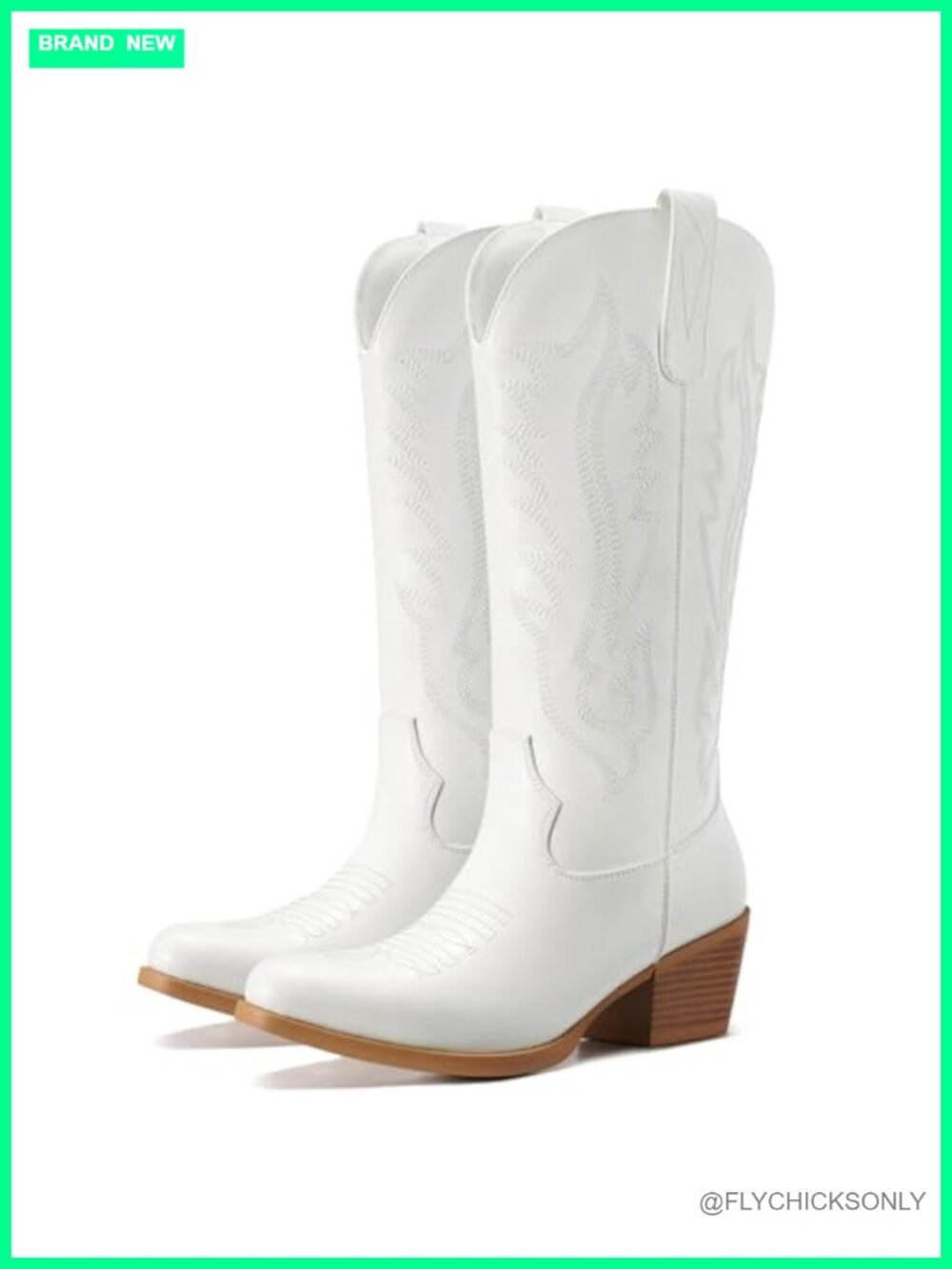 Women's Cowboy Boots Snip Toe Mid Calf Cuban Heel Western Cowgirl Pull On
